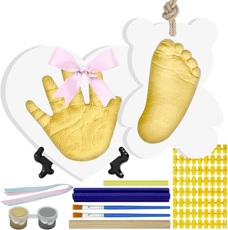 kimitimi Baby Hand & Footprint Keepsake Kit - Personalized Handprint Footprint Ornament for Newborn Babies, New Mom Gifts, Baby Shower & Registry, Nursery Picture Frame, Pet Paw Print Ornament - Image 1